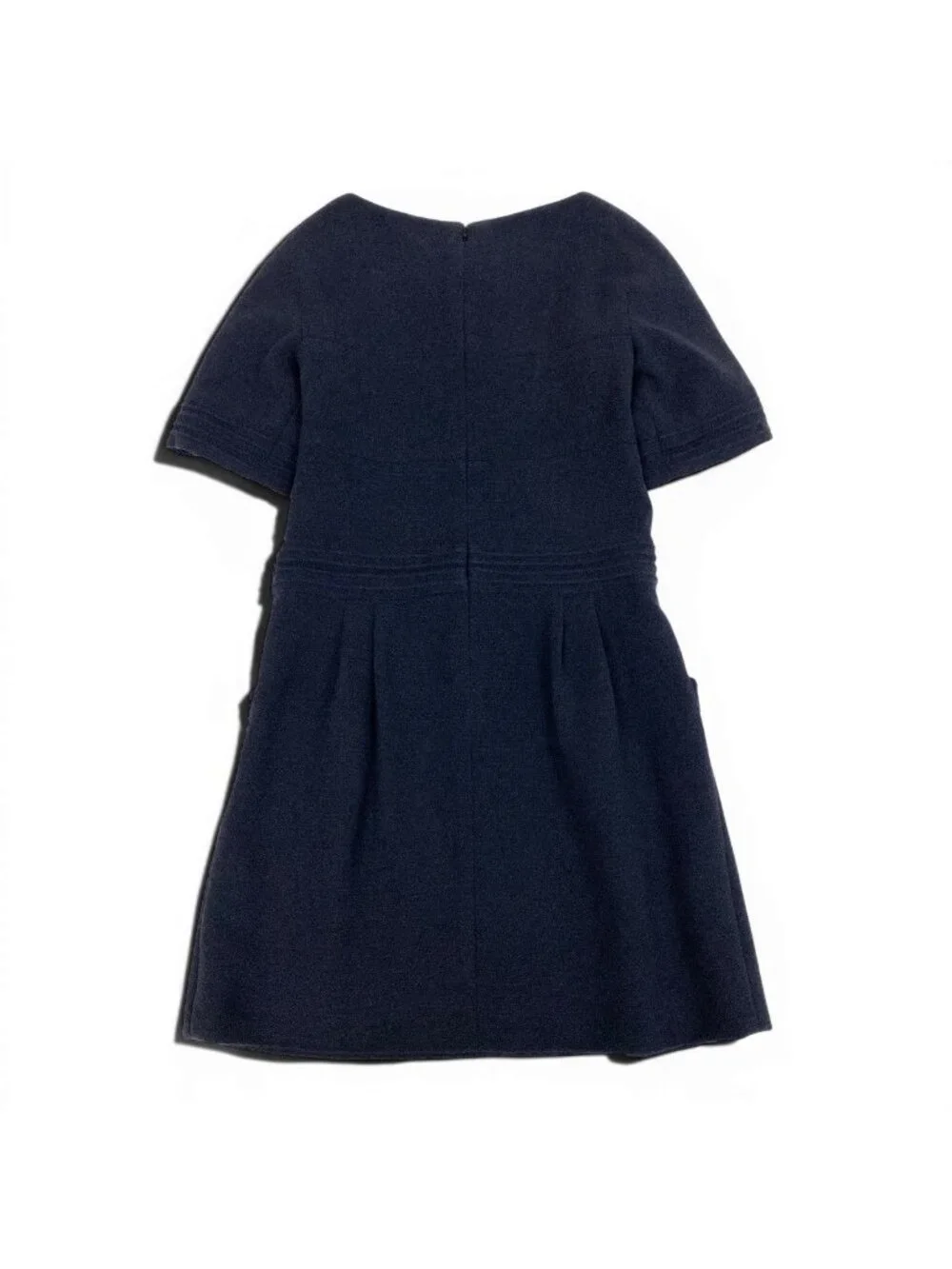 Chanel Short Sleeve Dress Gripoix Button 34 Black